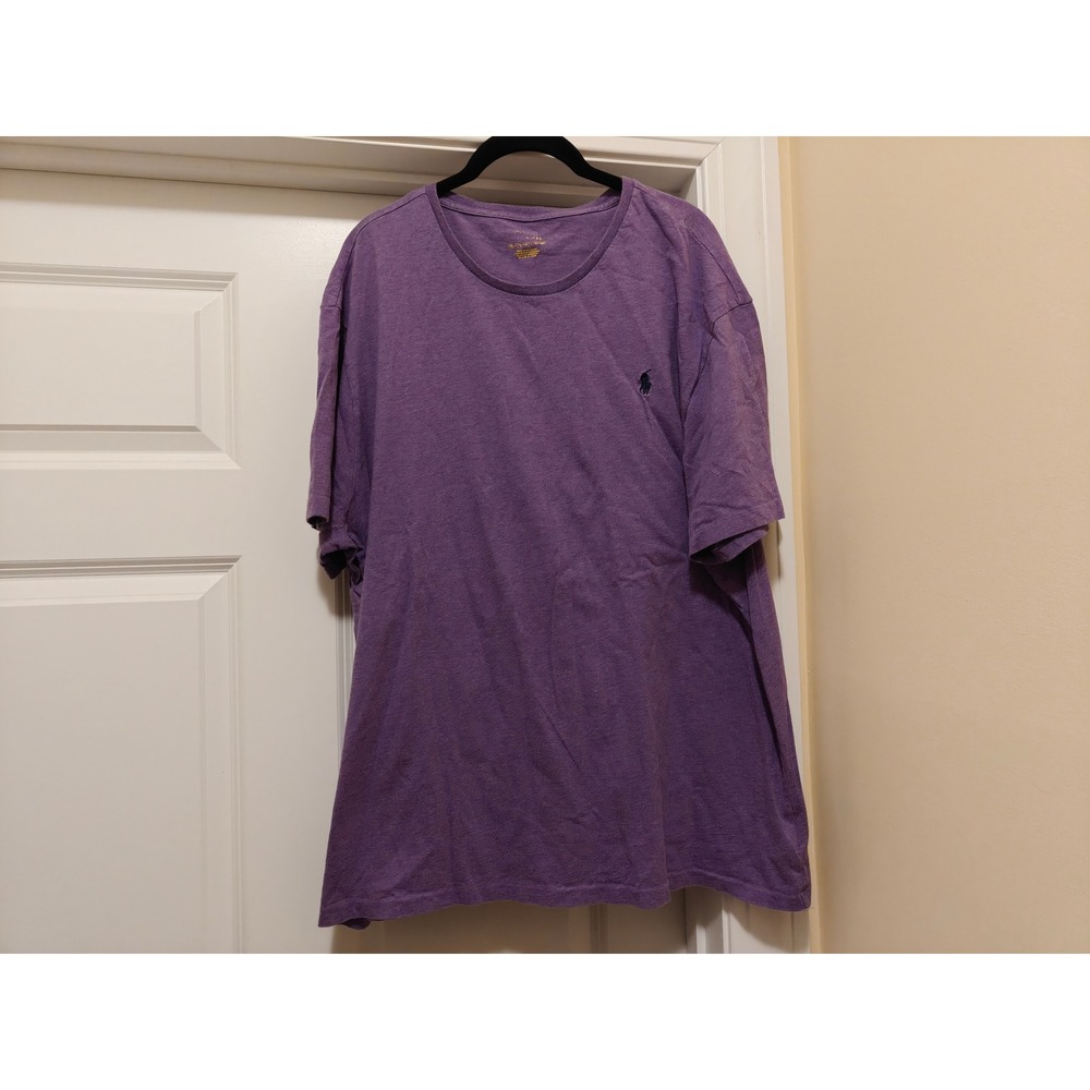 Polo Ralph Lauren Mens XXL Purple Heathered Cotton Short Sleeve Pony T-Shirt